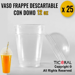 VASO FRAPPE COMBO CON TAPA DOMO 12 OZ 355 ML - LINEA NUEVA YORK x 25